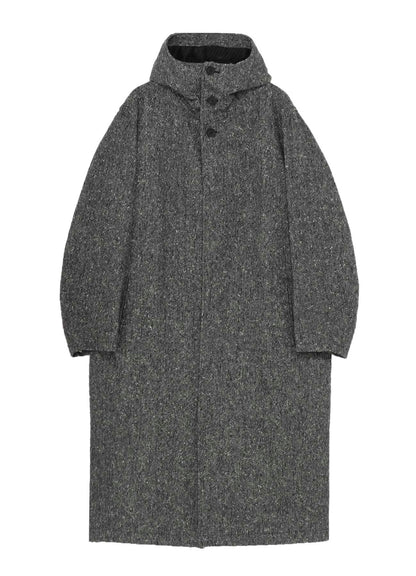 NEP TWEED FLY FRONT FOODED COAT