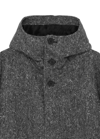 NEP TWEED FLY FRONT FOODED COAT
