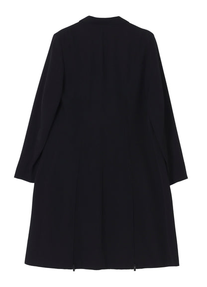 WOOL GABARDINE 3BUTTONS ZIP LONG COAT