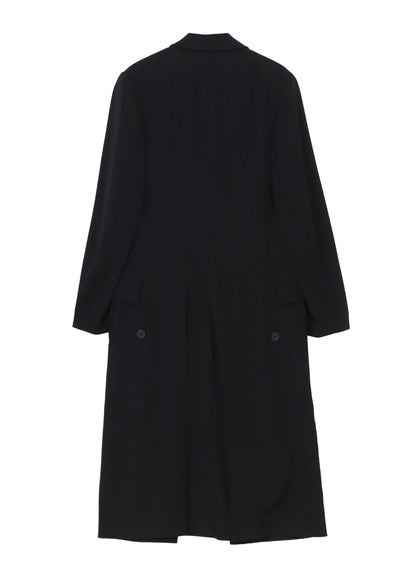 WOOL GABARDINE NAPOLEON LONG JACKET