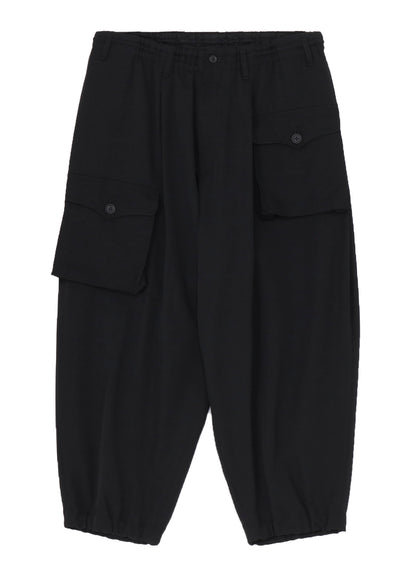 WOOL GABARDINE SIDE TUCK POCKET PANTS
