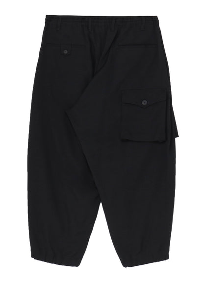 WOOL GABARDINE SIDE TUCK POCKET PANTS