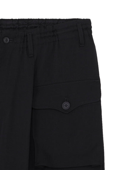 WOOL GABARDINE SIDE TUCK POCKET PANTS