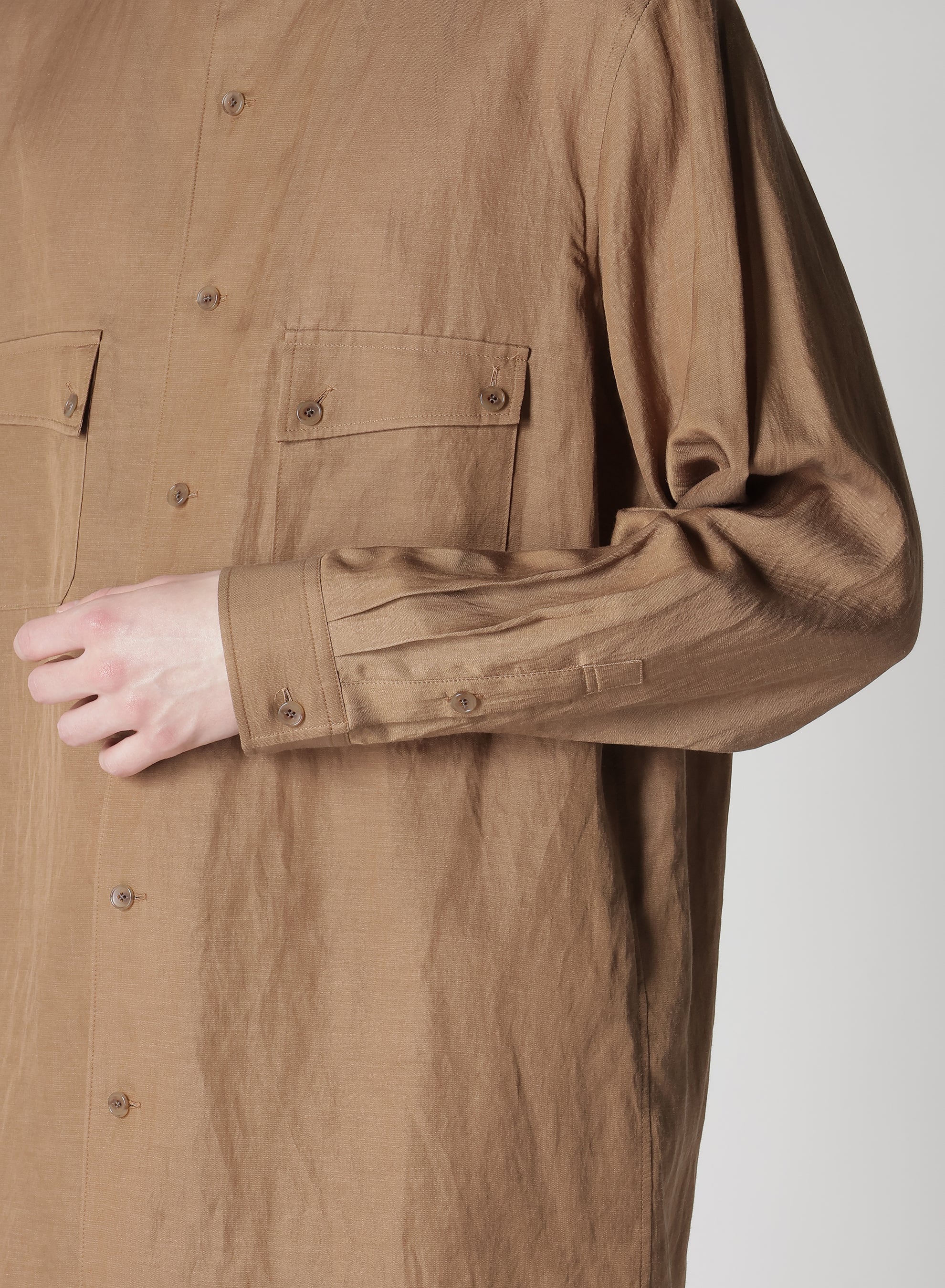 ヤジュシャツ Cu/C/FLAX STAND COLLAR SHIRT – THE SHOP YOHJI YAMAMOTO
