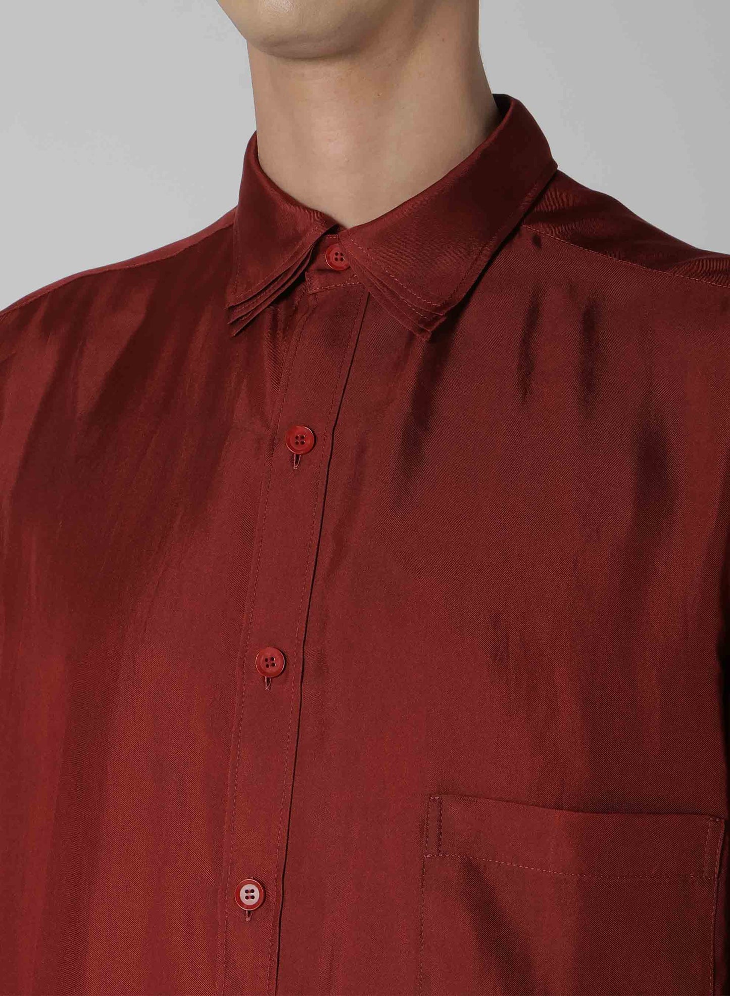 16M TWILL PLACKET TAB TRIPLE COLLAR BLOUSE