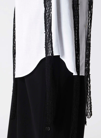 CELLULOSE LAWN BLACK MESH TP BLOUSE