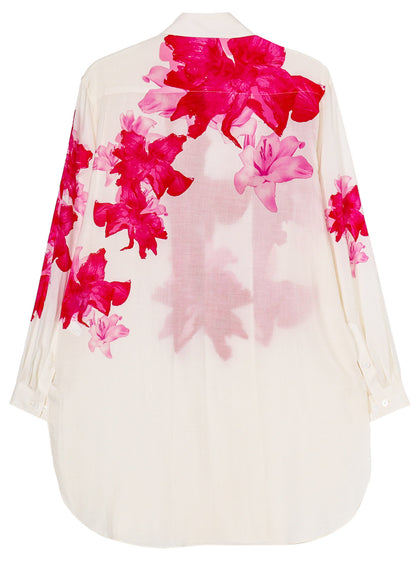 CELLULOSE PINK FLOWER DESIGNED BLOUSE