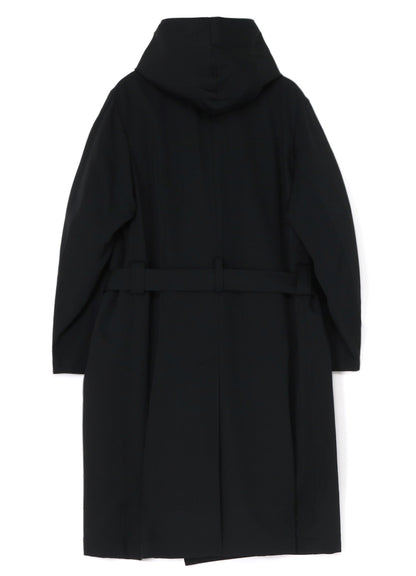 WOOL GABARDINE HOODED COAT