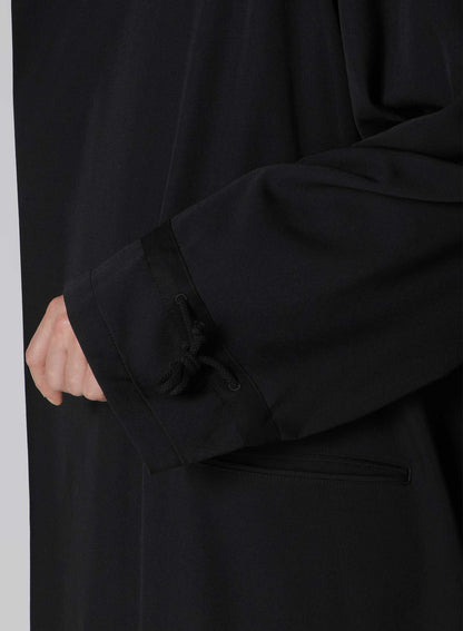 WOOL GABARDINE CROSS ZIPPER COAT