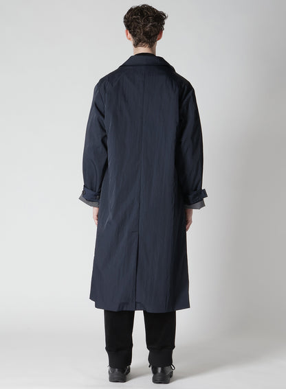 NYLON TWILL NAVY ASYMME COAT