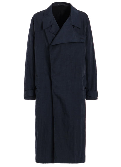 NYLON TWILL NAVY ASYMME COAT