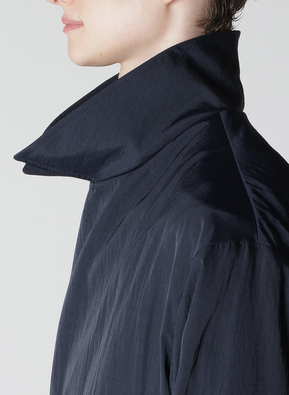 NYLON TWILL NAVY ASYMME COAT