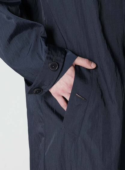 NYLON TWILL NAVY ASYMME COAT