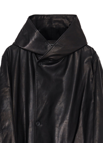 BACKLASH FURNITURE LEATHER 4BS HOODED COAT