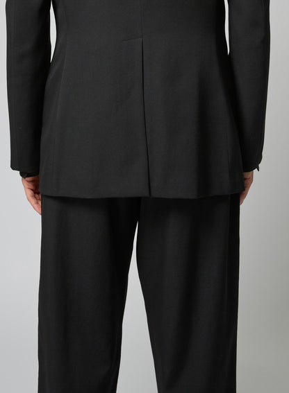 WOOL GABARDINE 5-BUTTON JACKET WITH SHOULDER TAB DETAIL