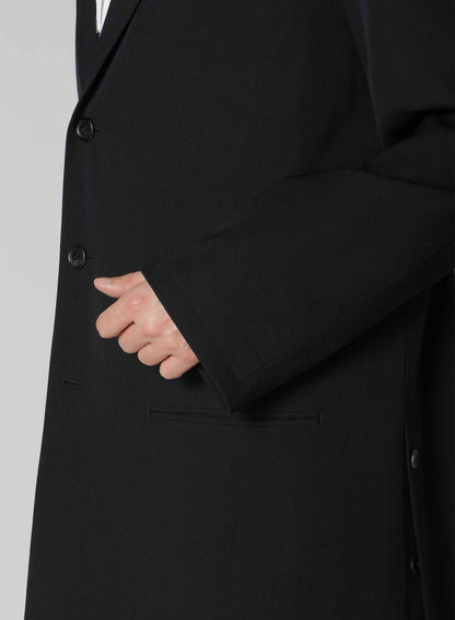 WOOL GABARDINE BUTTON BIG JACKET