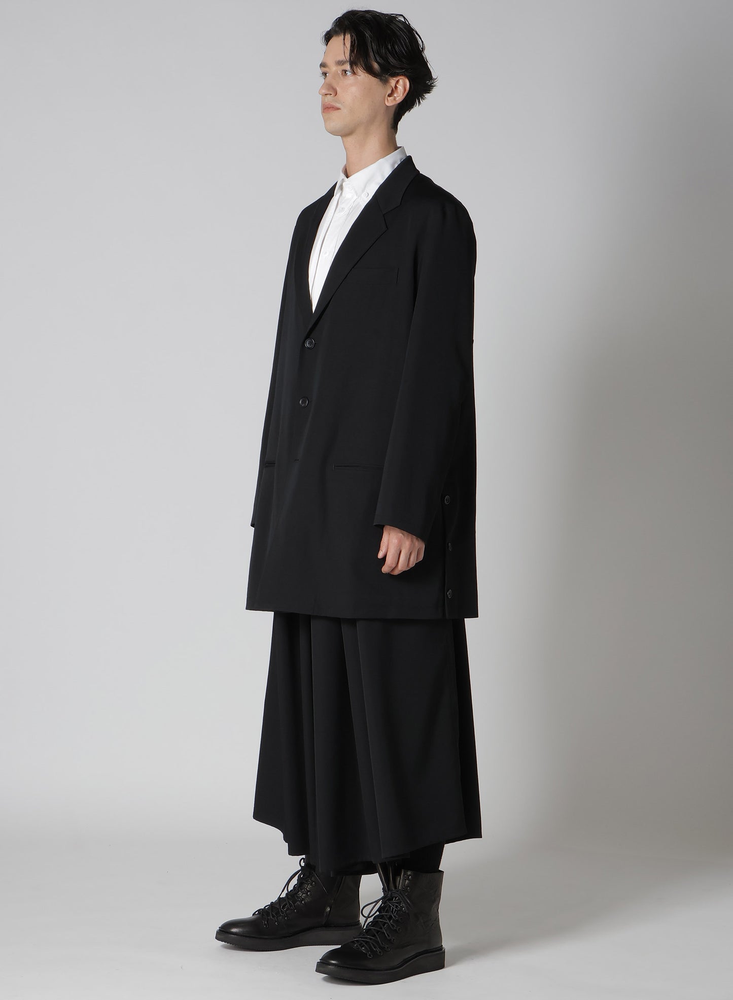 WOOL GABARDINE BUTTON BIG JACKET