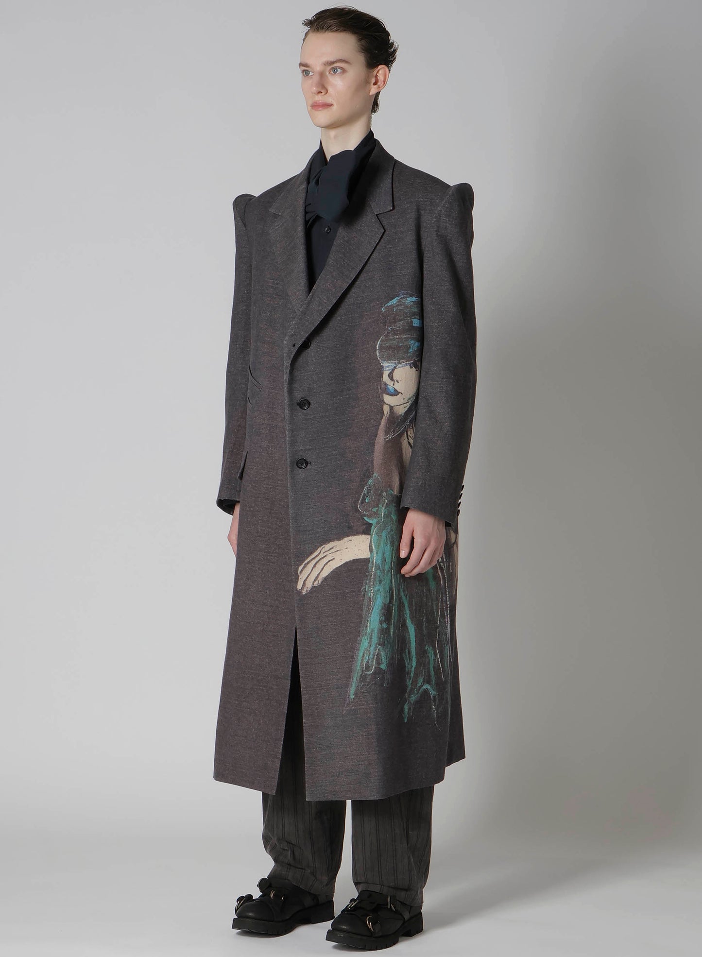 LADY PRINT PINCHED SHOULDER JACKET