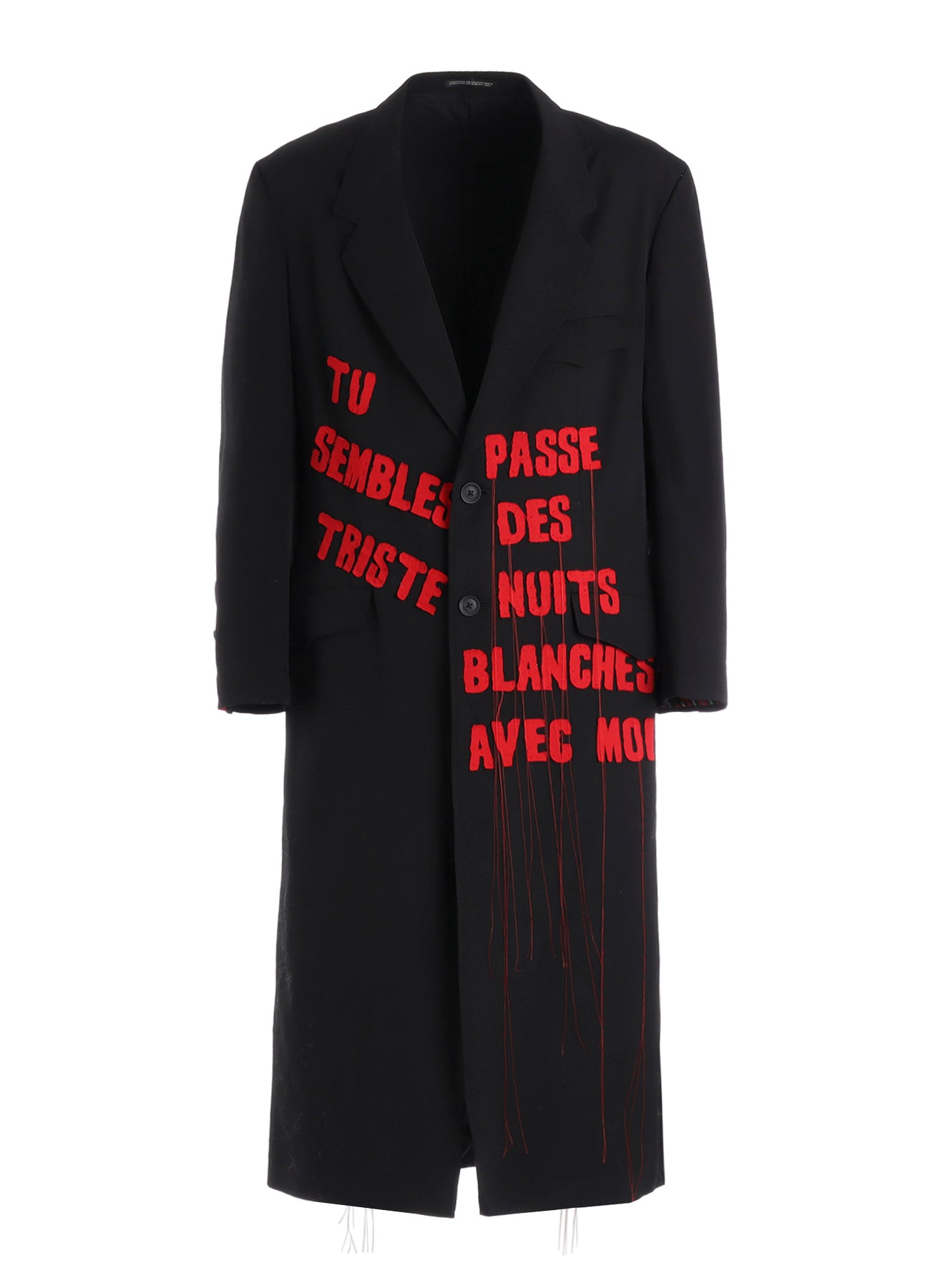 RED LINE MESSAGE LONG JACKET – THE SHOP YOHJI YAMAMOTO