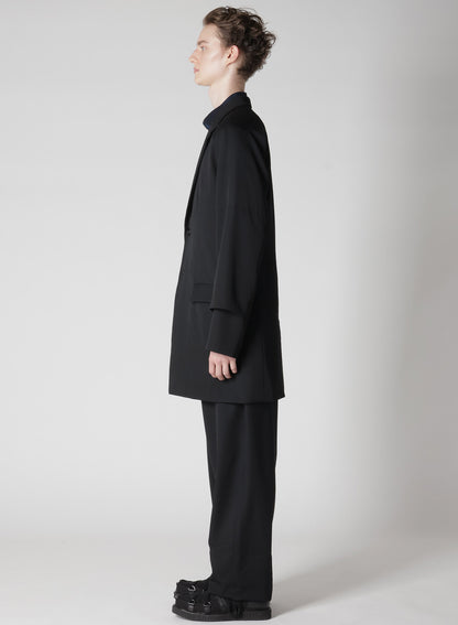 WOOL GABARDINE ROLLED UP HEM JACKET