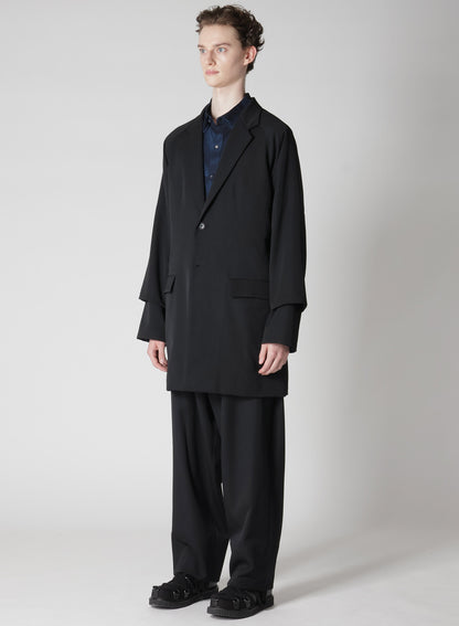 WOOL GABARDINE ROLLED UP HEM JACKET