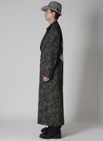 COTTON GOBELIN  PATTERN BELTED LONG JACKET