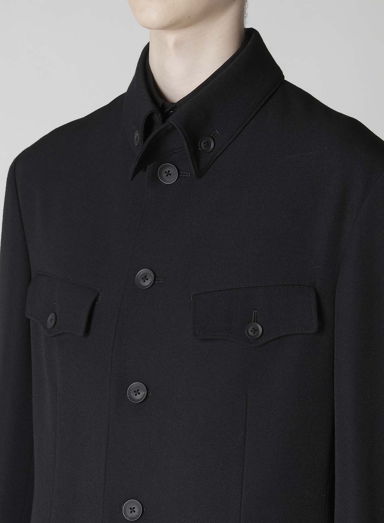 ARMY GABARDINE BACK BOX PLEATS JACKET