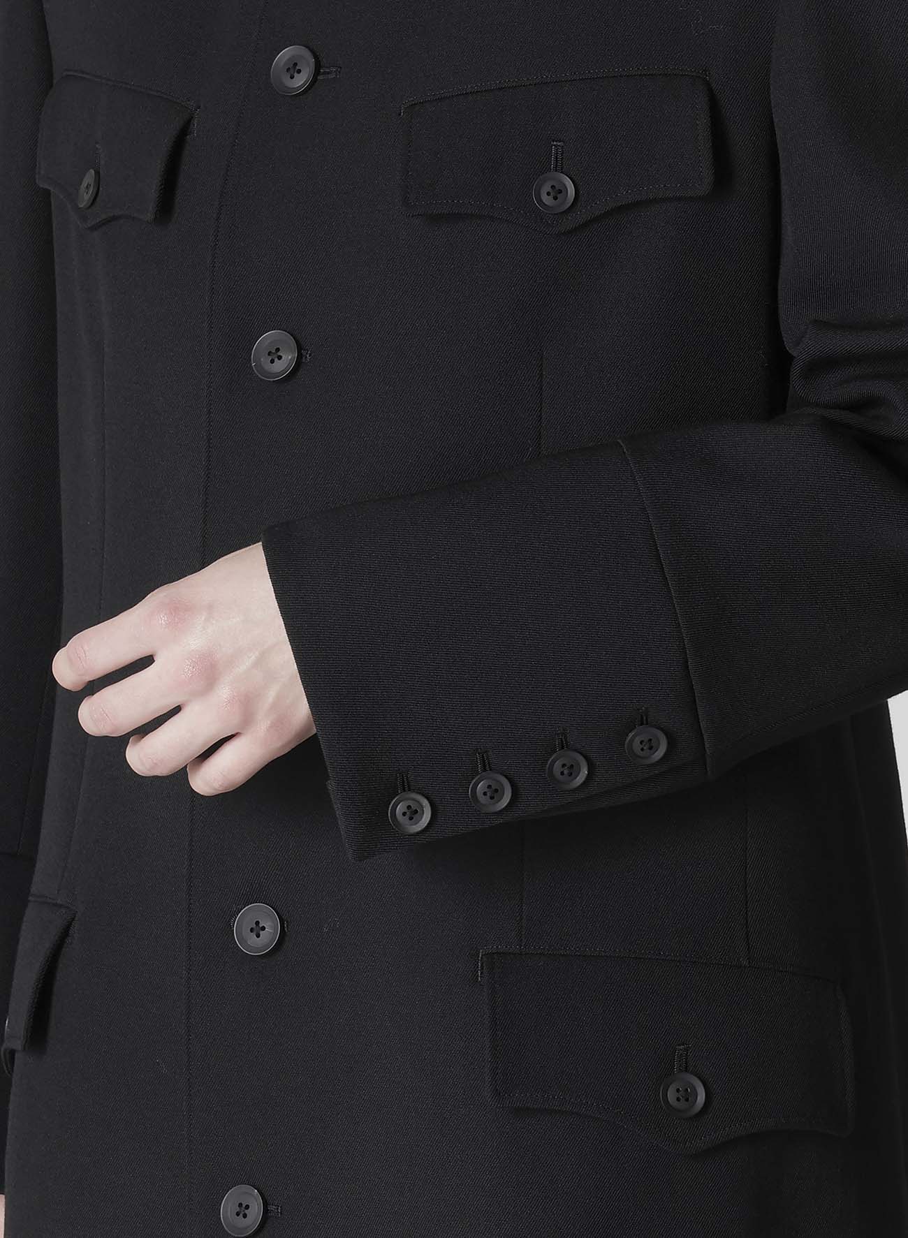 ARMY GABARDINE BACK BOX PLEATS JACKET