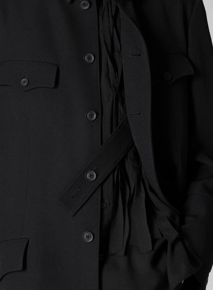 ARMY GABARDINE BACK BOX PLEATS JACKET