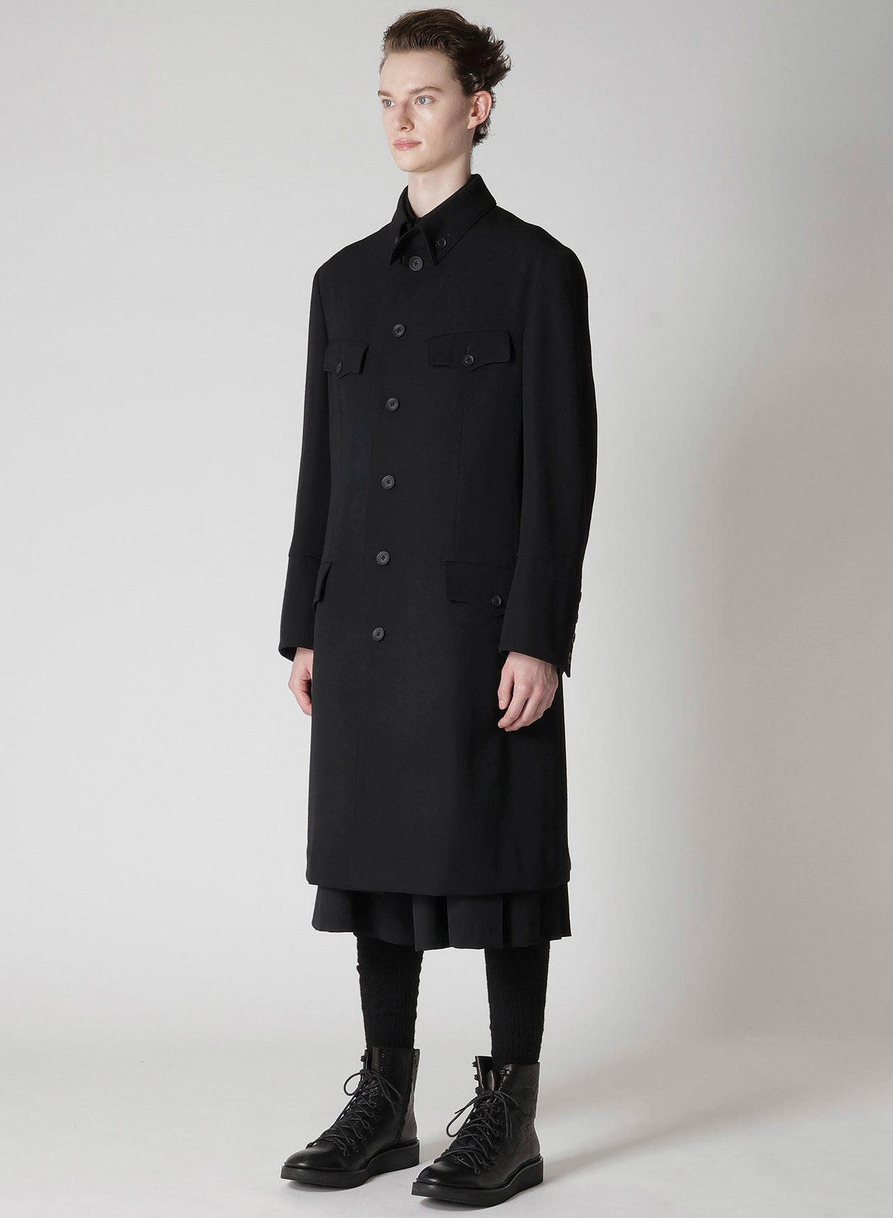 ARMY GABARDINE BACK BOX PLEATS JACKET