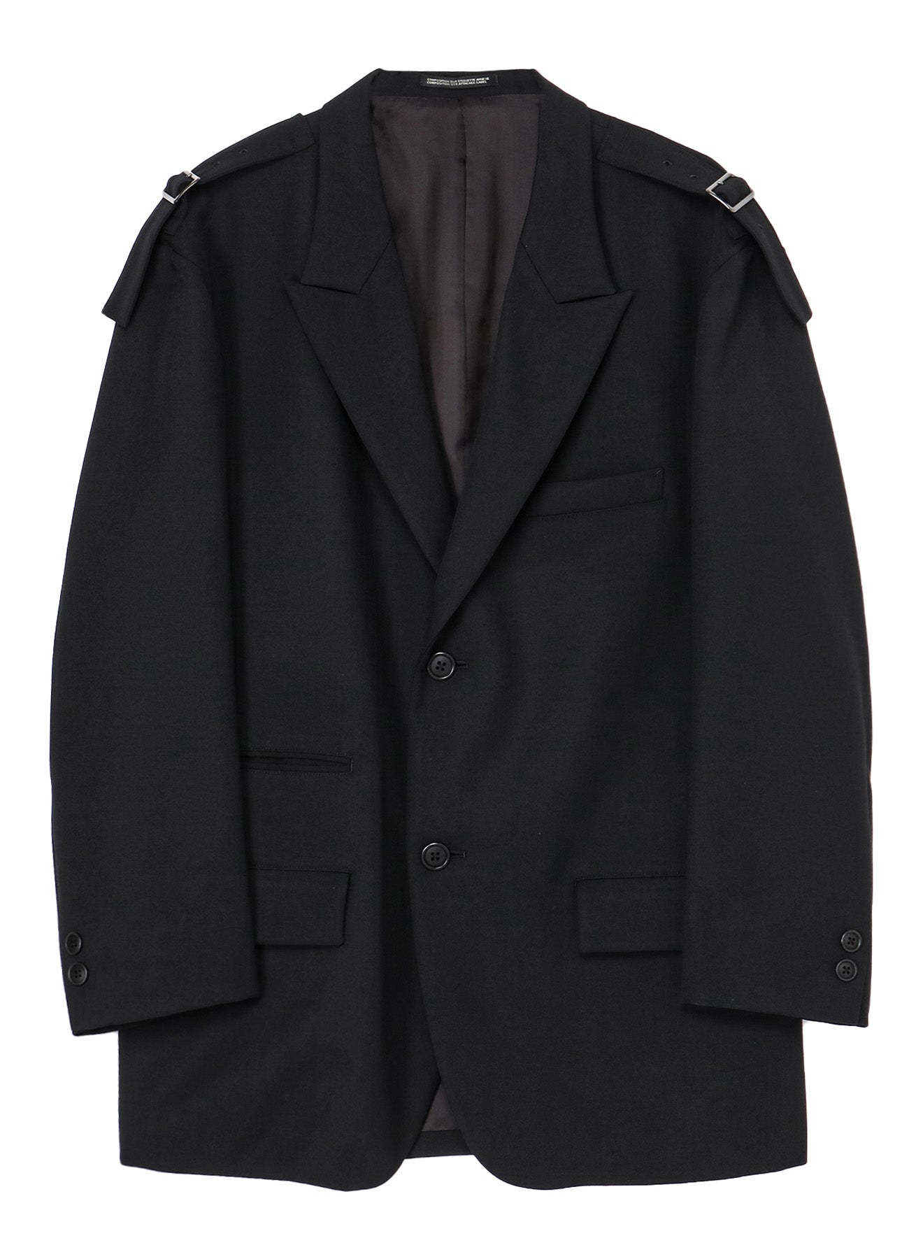 WOOL GABARDINE 2BS JACKET WITH SHOULDER ADJUSTER