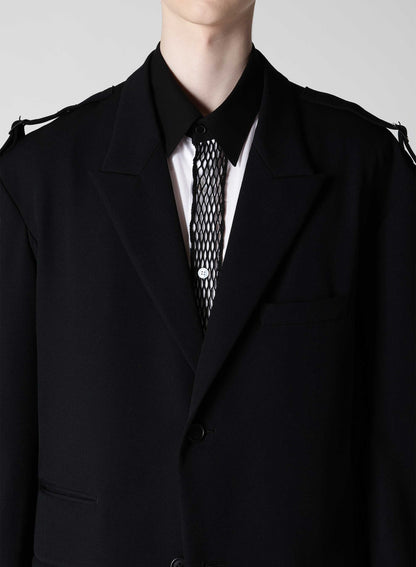 WOOL GABARDINE 2BS JACKET WITH SHOULDER ADJUSTER