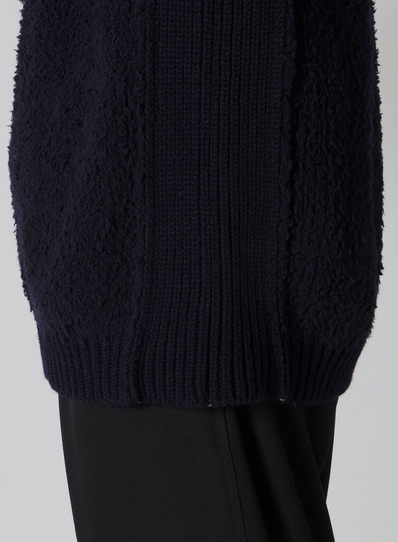 3G JERSEY NOTCH NECK SIDE RIB KNIT