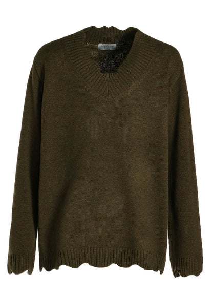 7G RIB V NECK KNIT