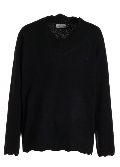 7G RIB V NECK KNIT