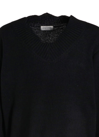 7G RIB V NECK KNIT