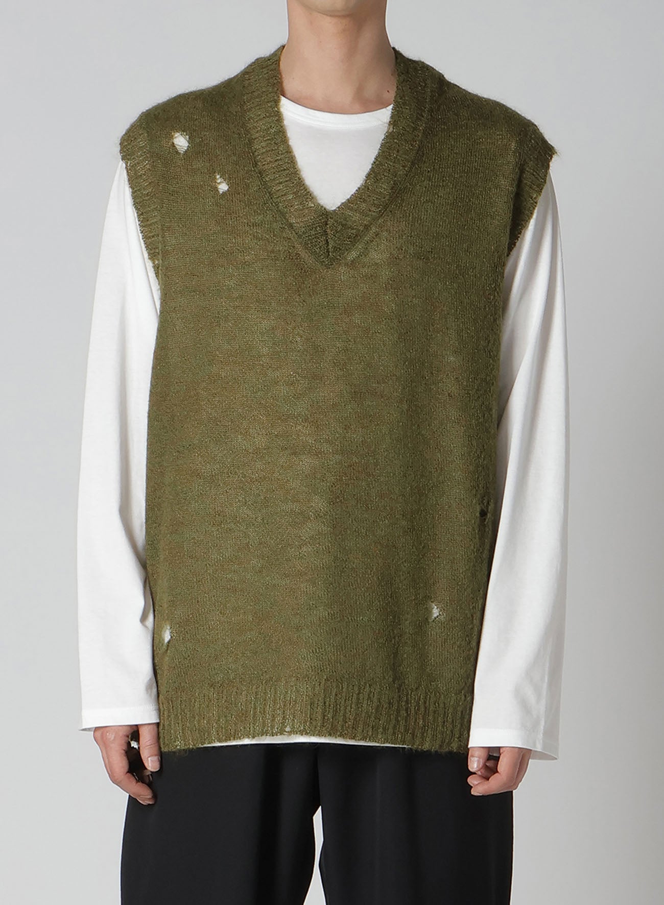 7G1P PLAIN STITCH V VEST