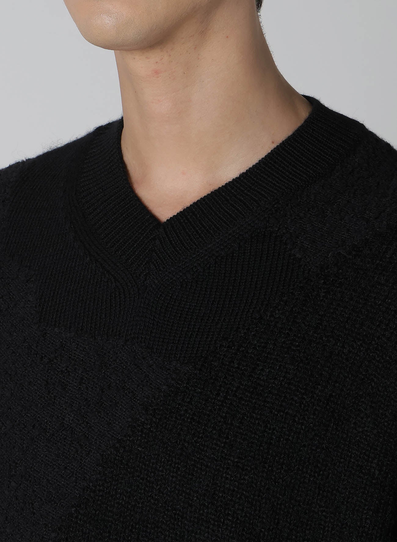 5G INTERSIA V NECK LONG SLEEVE KNIT