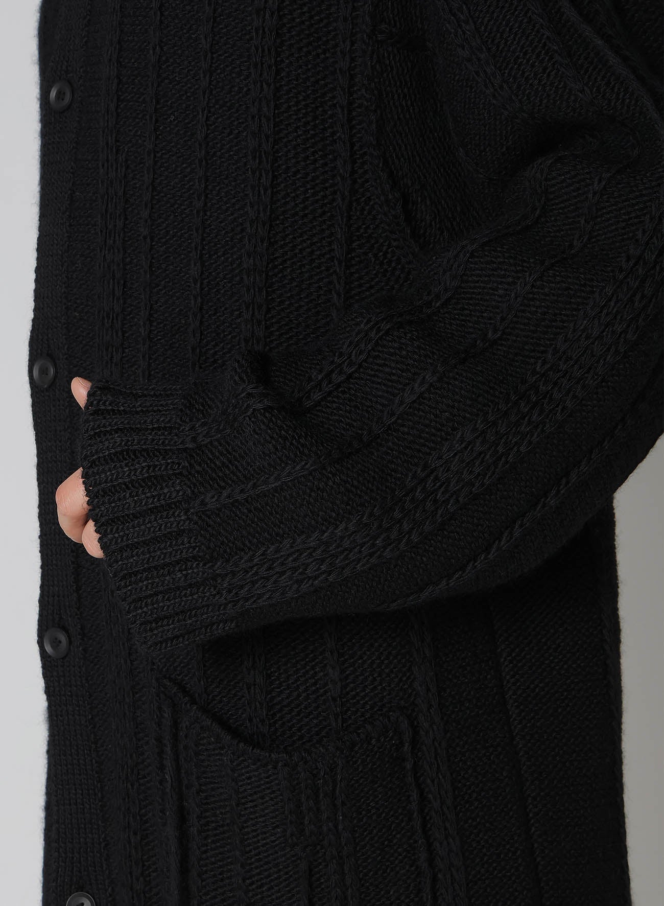 3G STRIPE STRING LONG CARDIGAN