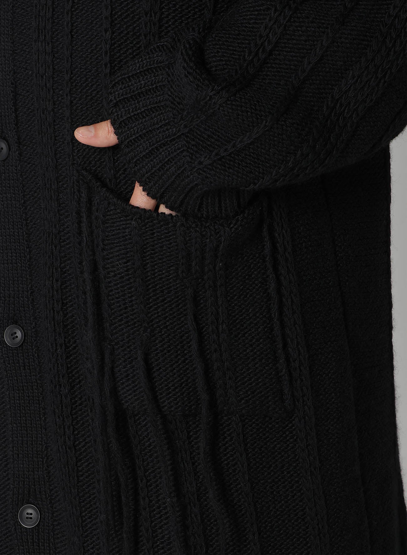 3G STRIPE STRING LONG CARDIGAN