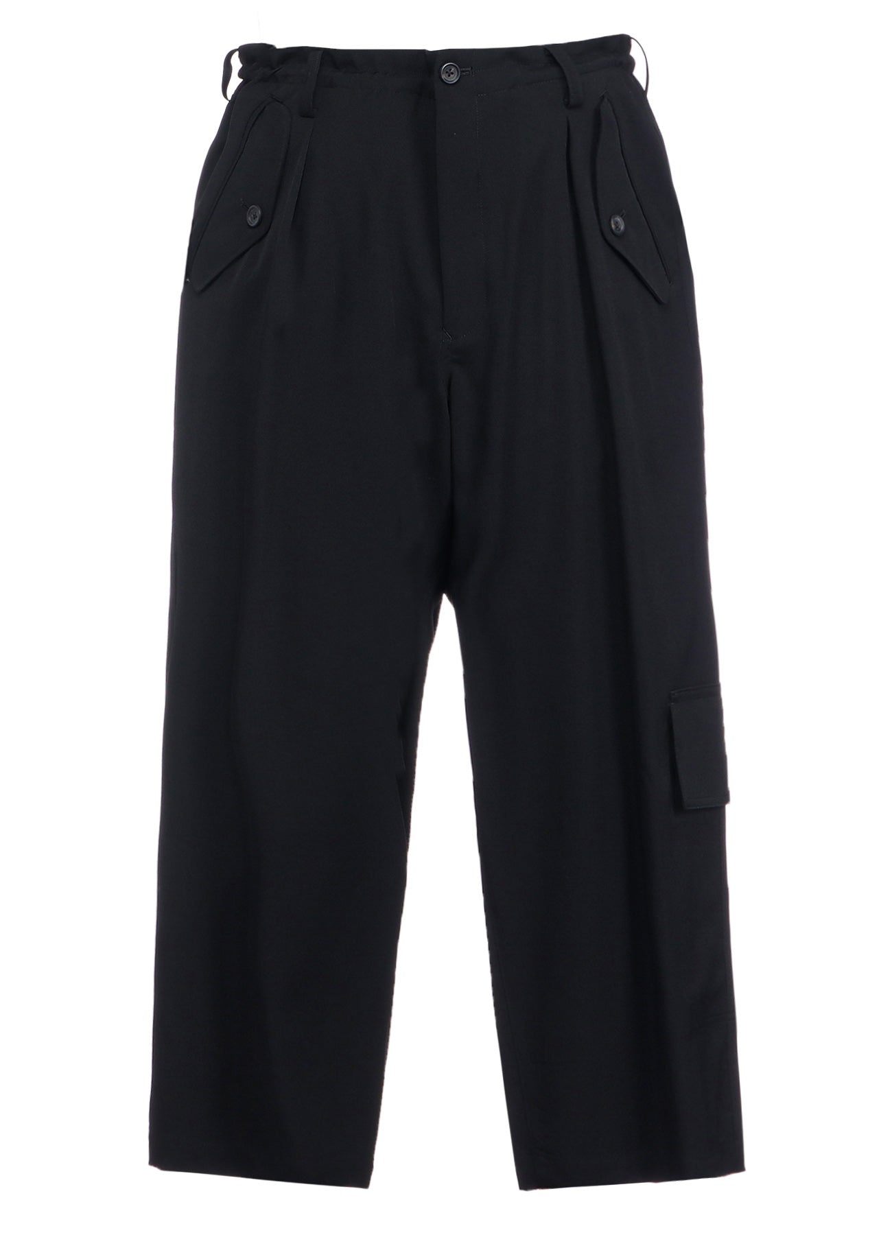 WOOL GABARDINE FRONT TUCK PANTS