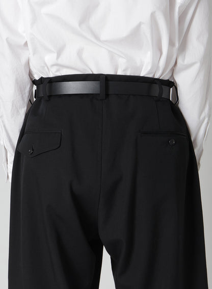 WOOL GABARDINE FRONT TUCK PANTS