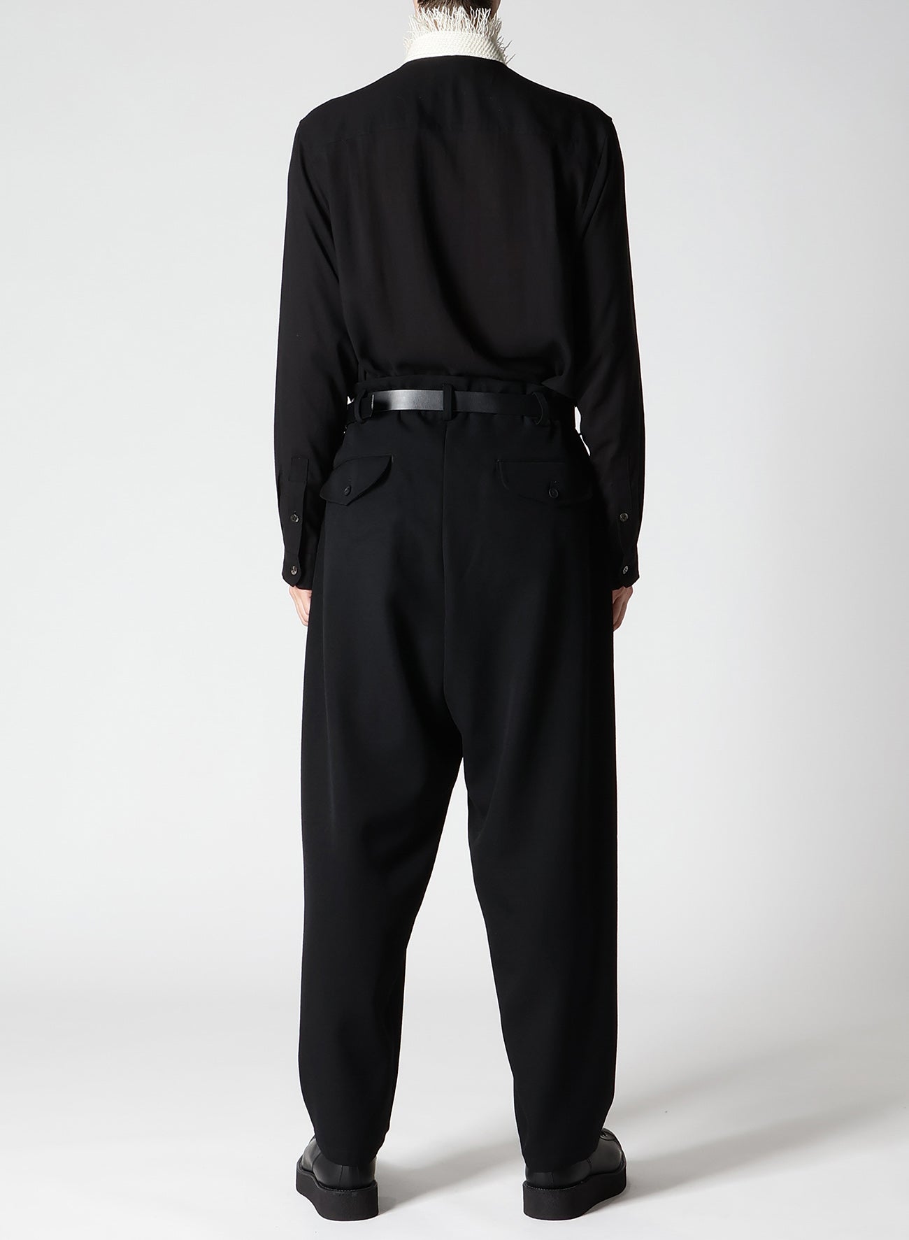 ARMY GABARDINE SIDE CURVE PANTS