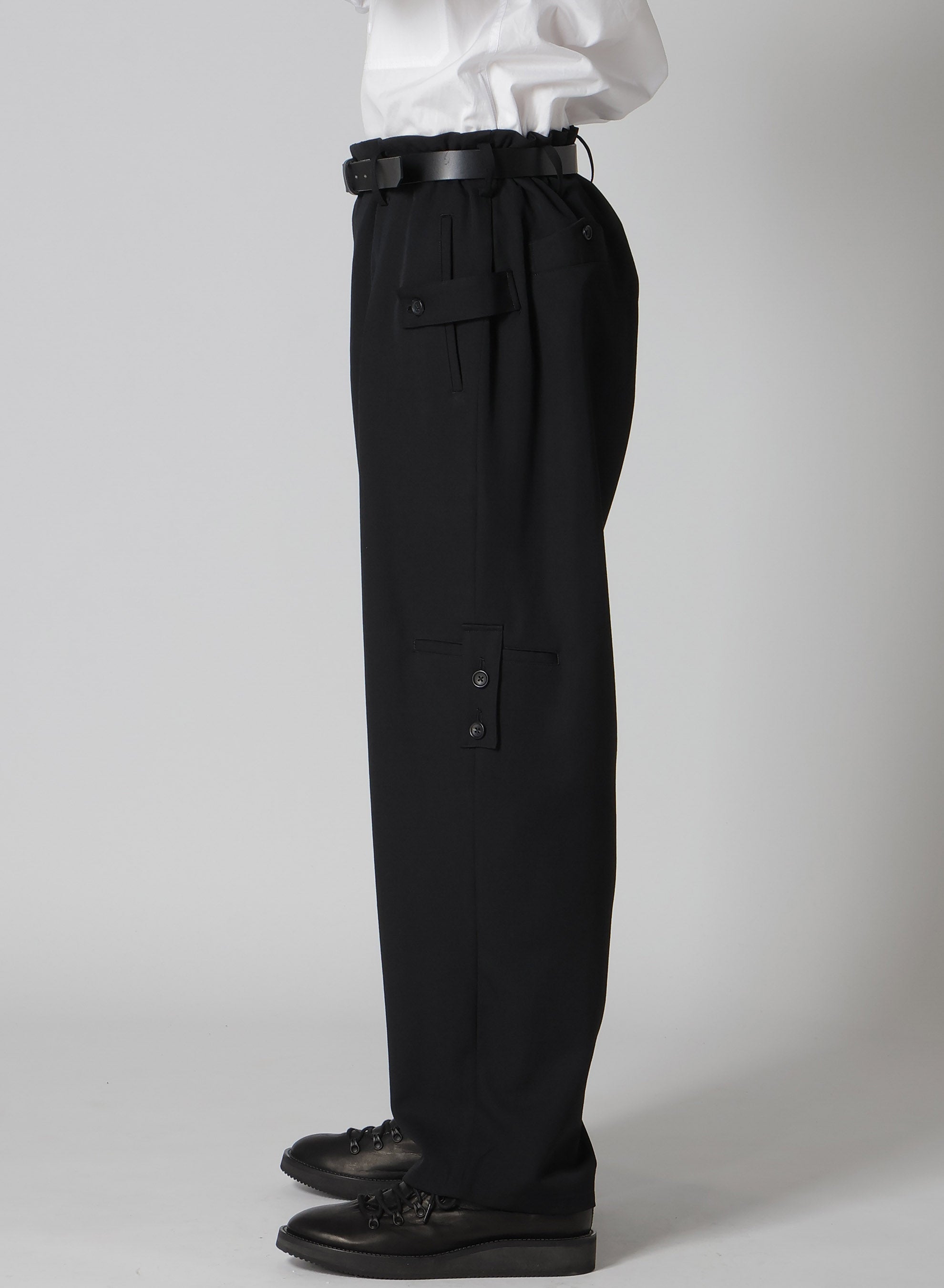 WOOL GABARDINE TUCK TAB PANTS – THE SHOP YOHJI YAMAMOTO