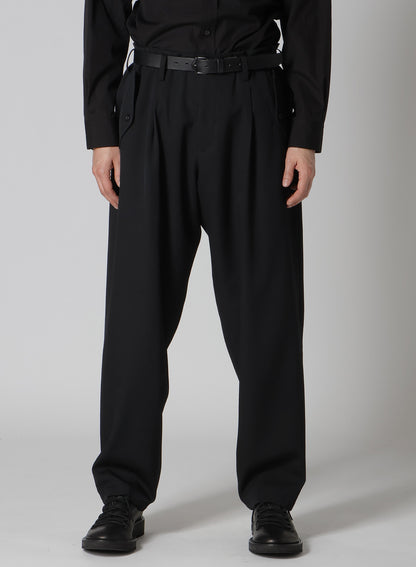 WOOL GABARDINE HEM TAB GABARDINE PANTS