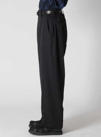 WOOL GABARDINE HEM ROLLED PANTS