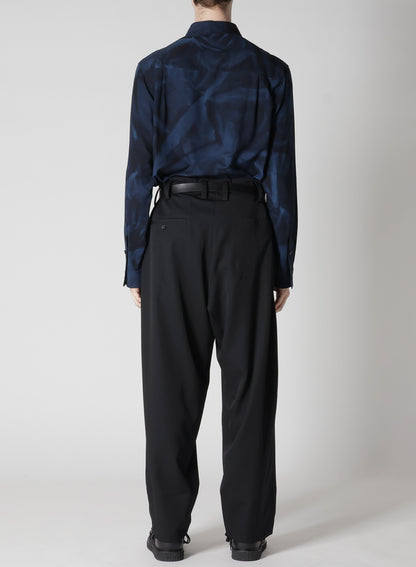 WOOL GABARDINE HEM ROLLED PANTS