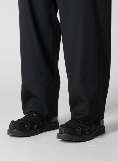 WOOL GABARDINE HEM ROLLED PANTS