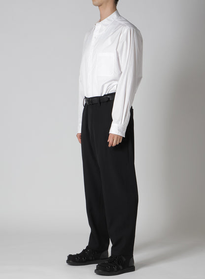 WOOL GABARDINE SIDE 3ST TUCK PANTS