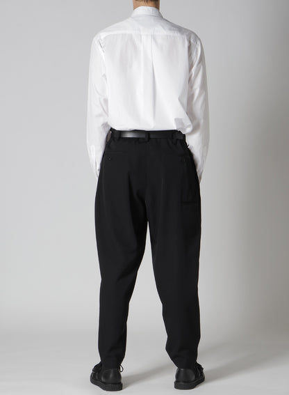 WOOL GABARDINE SIDE 3ST TUCK PANTS